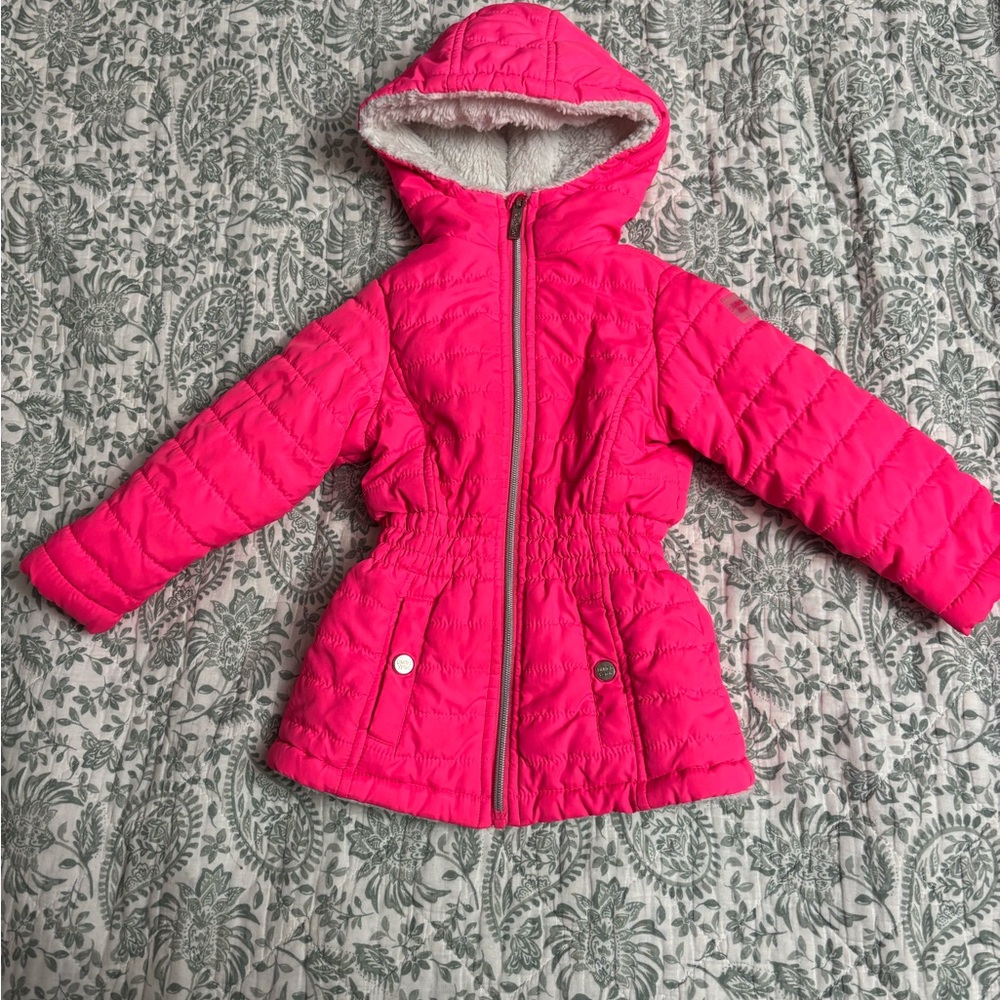 Limited Too Hot Pink Quilted Hooded Coat